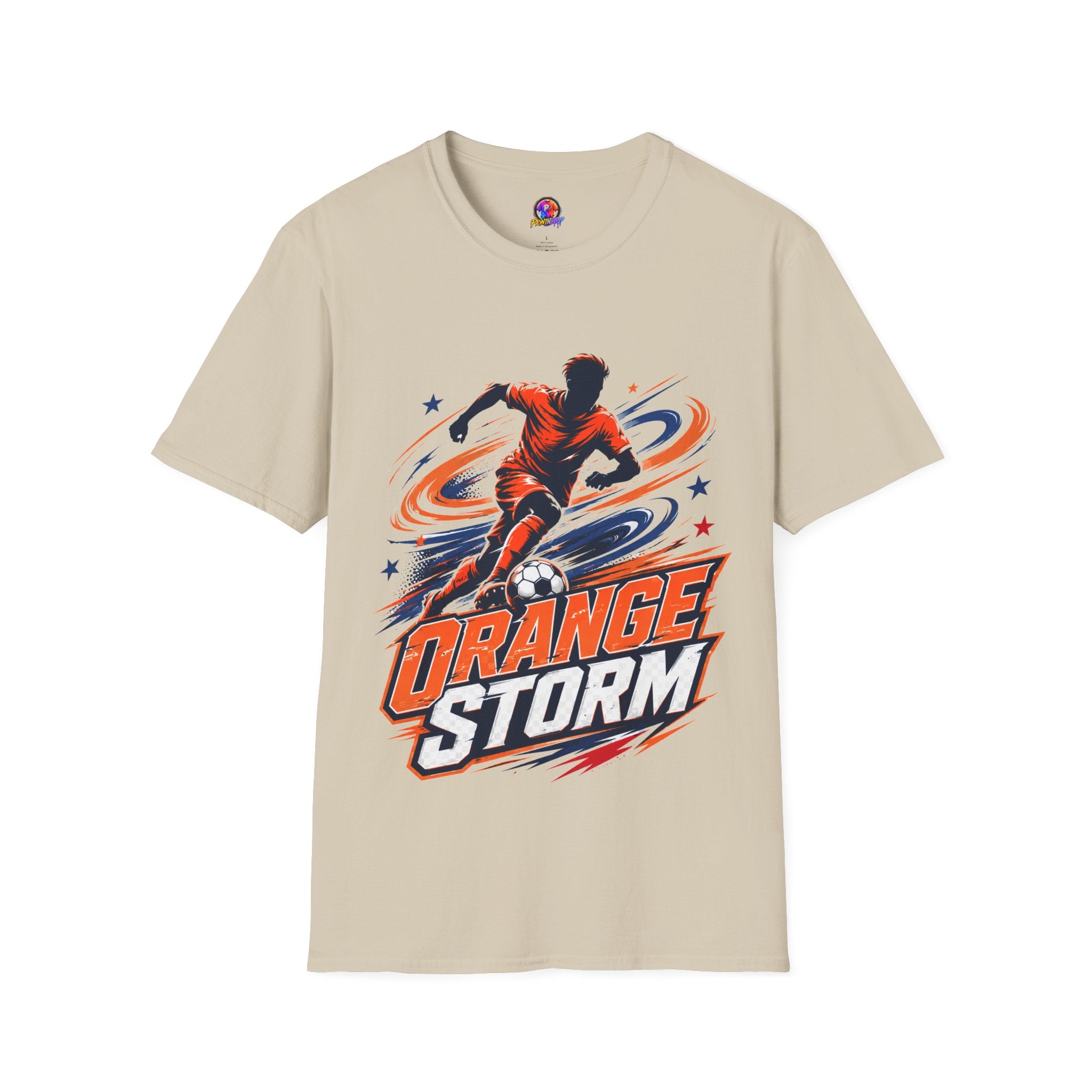 Netherlands Orange Storm Soccer T-Shirt — Dynamic Player Graphic Tee