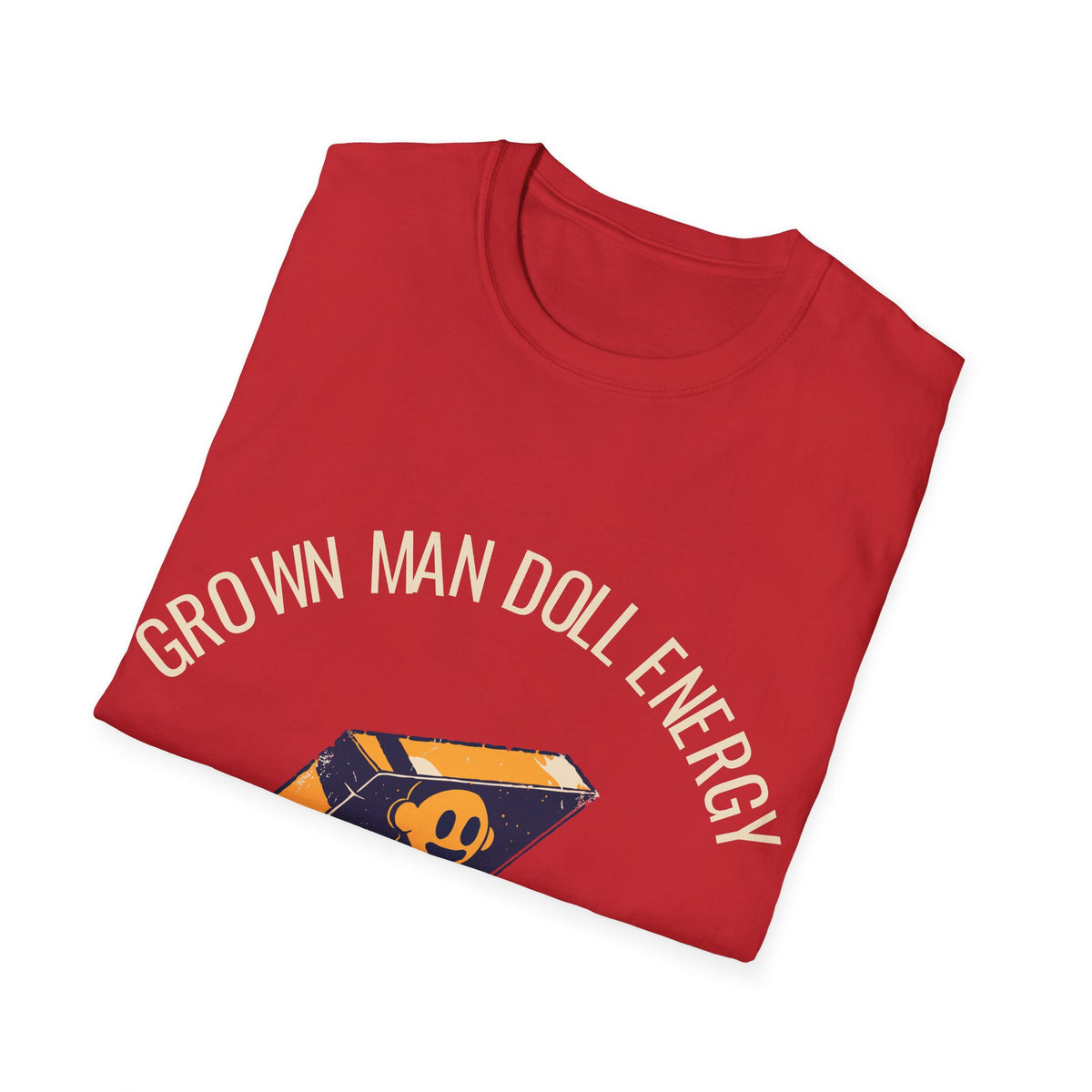 "Grown Man Doll Energy" Retro Toy Astronaut Tee - Funny Ironic Figure Collector White T-Shirt - Trending Now - September 2026
