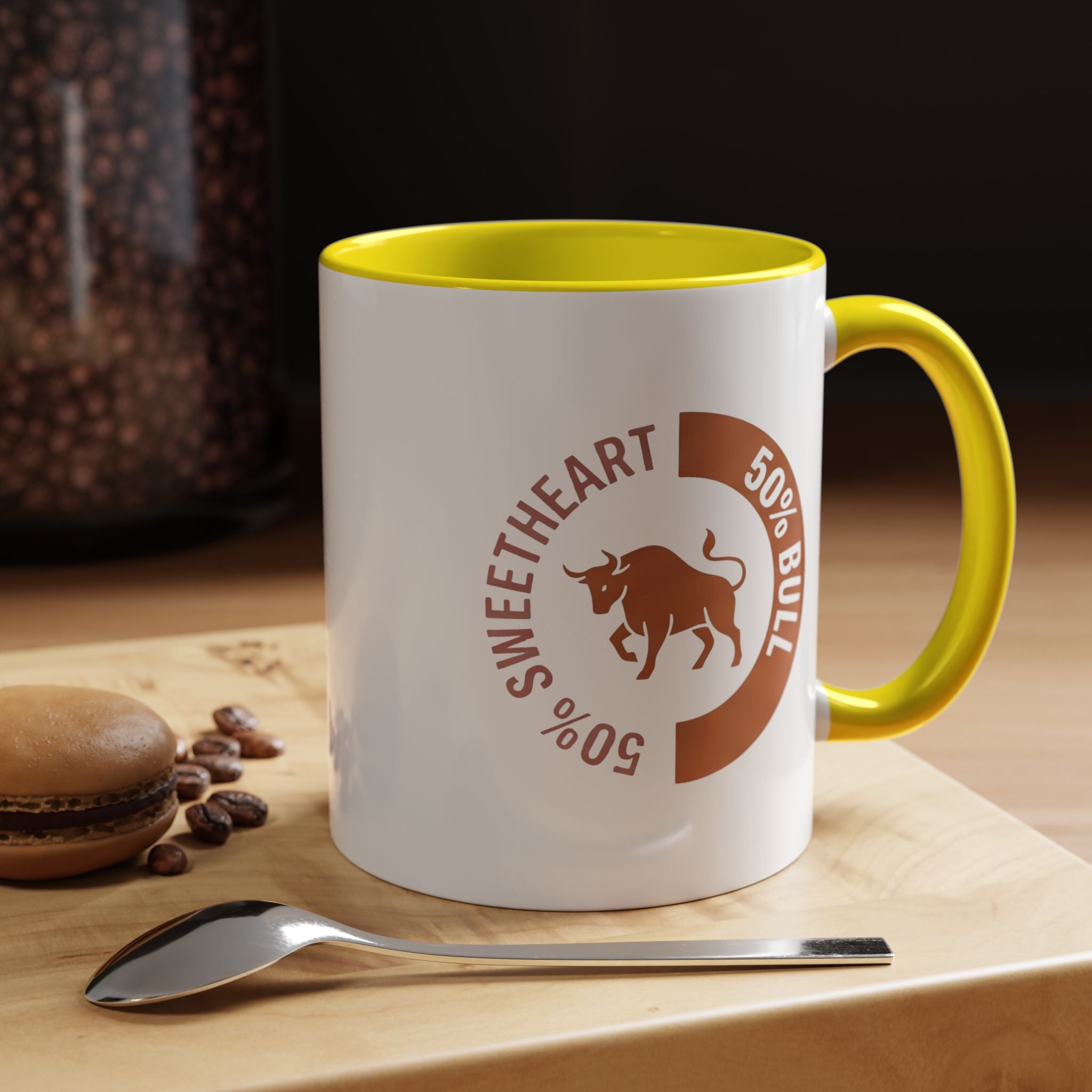 Coffee Mug – "50% Sweetheart 50% Bull" Accent Ceramic Mug