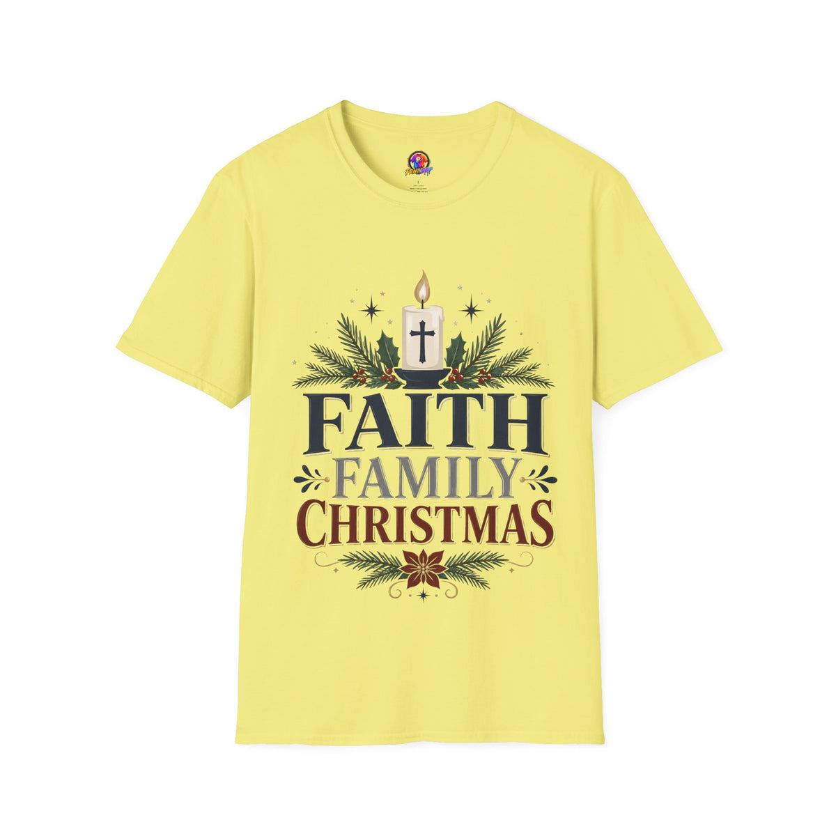 Christmas Faith T-Shirt — "Faith, Family, Christmas" Religious Holiday Tee
