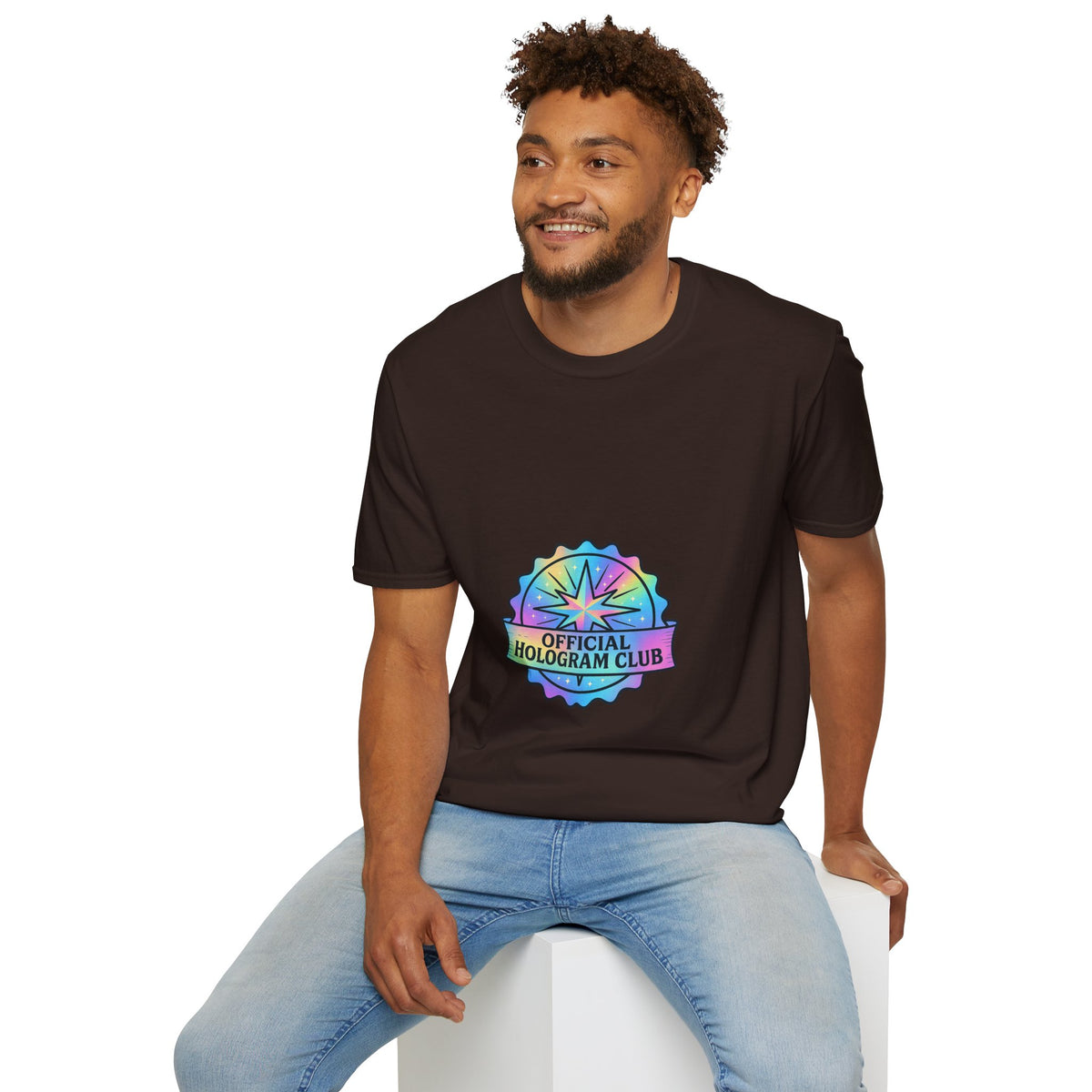 Official Hologram Club Rainbow Holographic T-Shirt - Trending Now - October 2026
