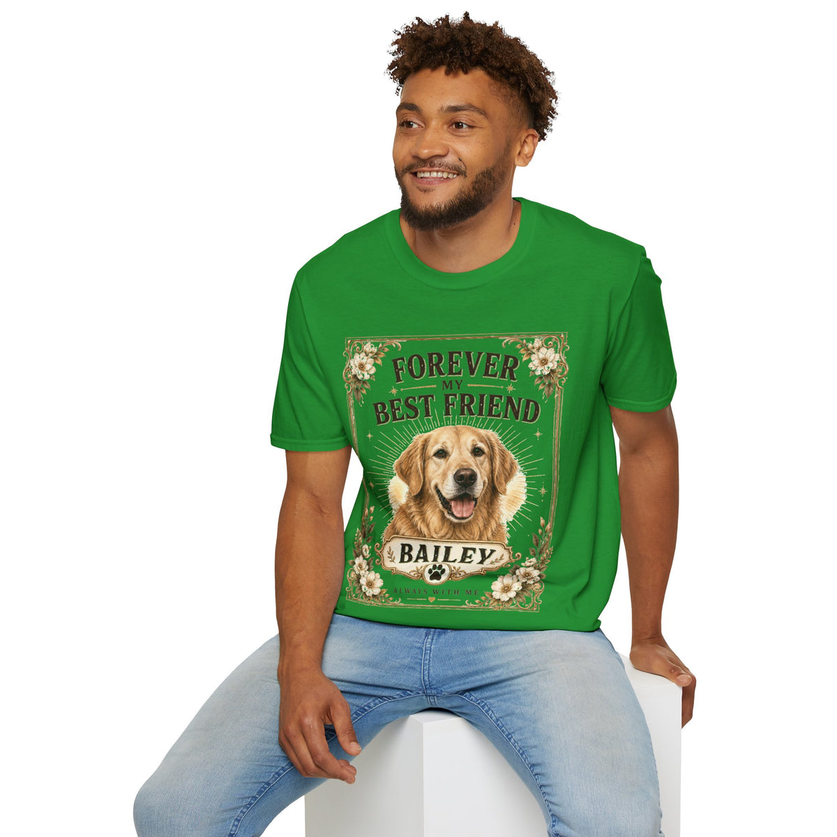 Forever My Best Friend Dog T-Shirt — Personalized Golden Retriever Tribute