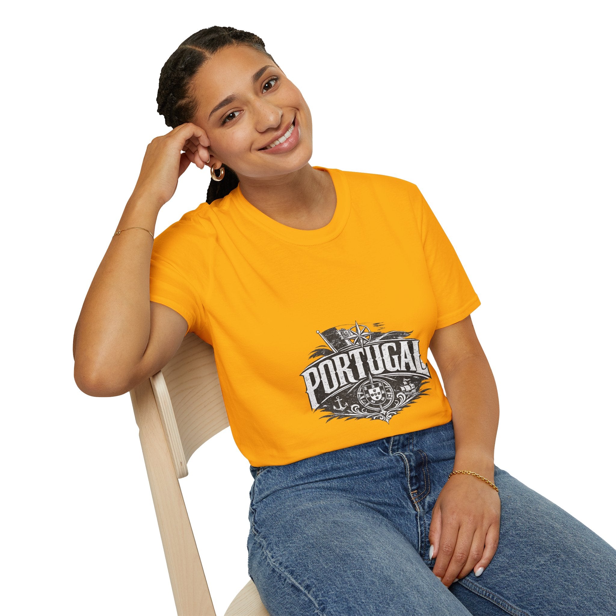 Portugal Vintage Compass T-Shirt — Nautical Travel Souvenir