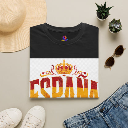 Spain Crown Graphic T-Shirt — Spanish Flag Vintage Crest Tee