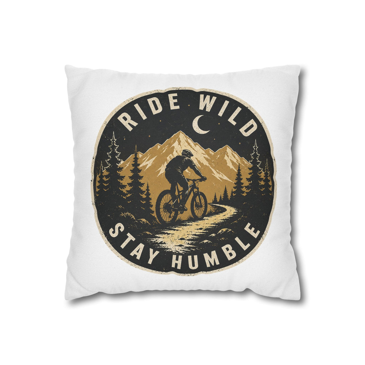 Ride Wild Stay Humble Mountain Biker Pillowcase Milo Bailey Dog Dad Mom
