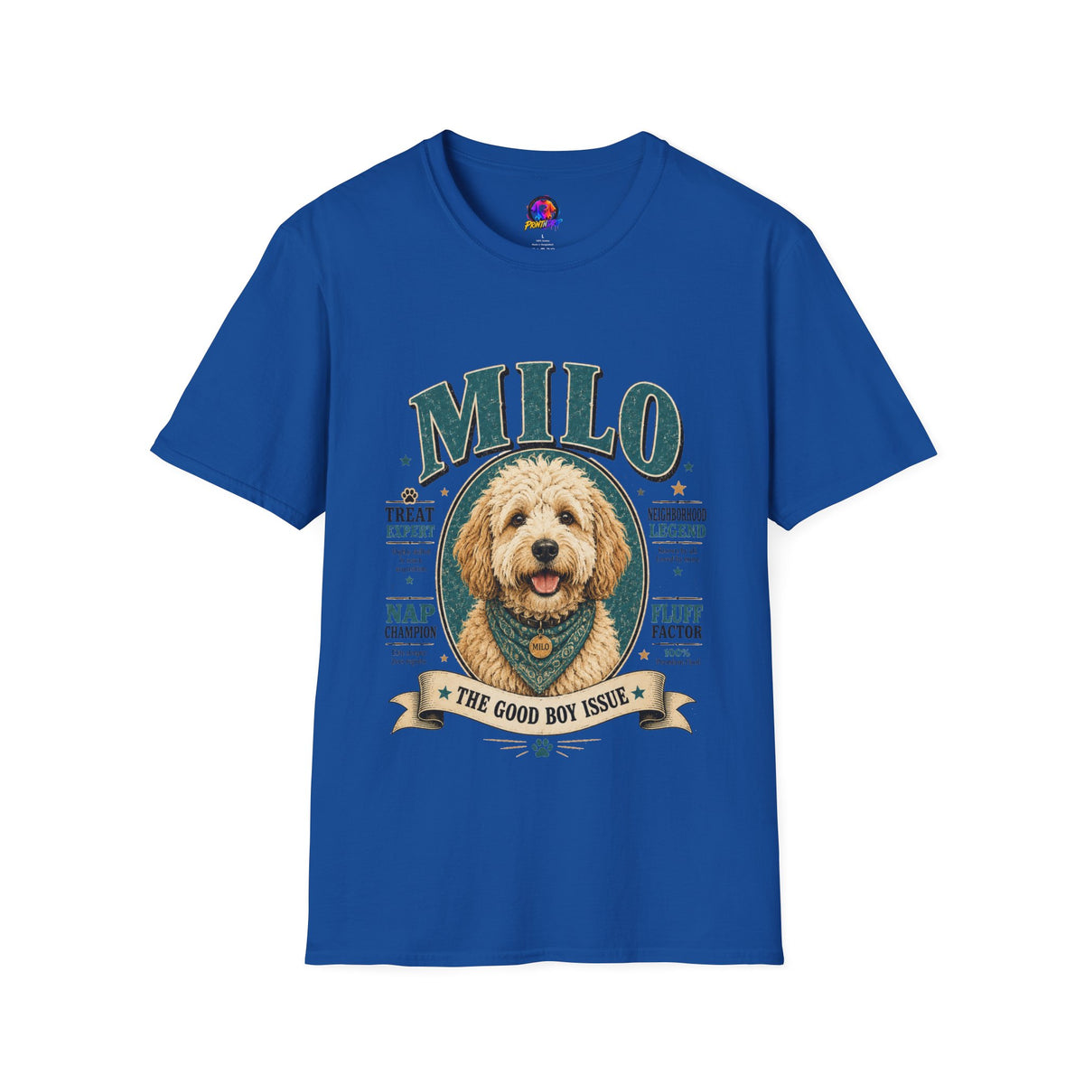 Dog Lover T-Shirt — "MILO" Personalized Pet Portrait Tee