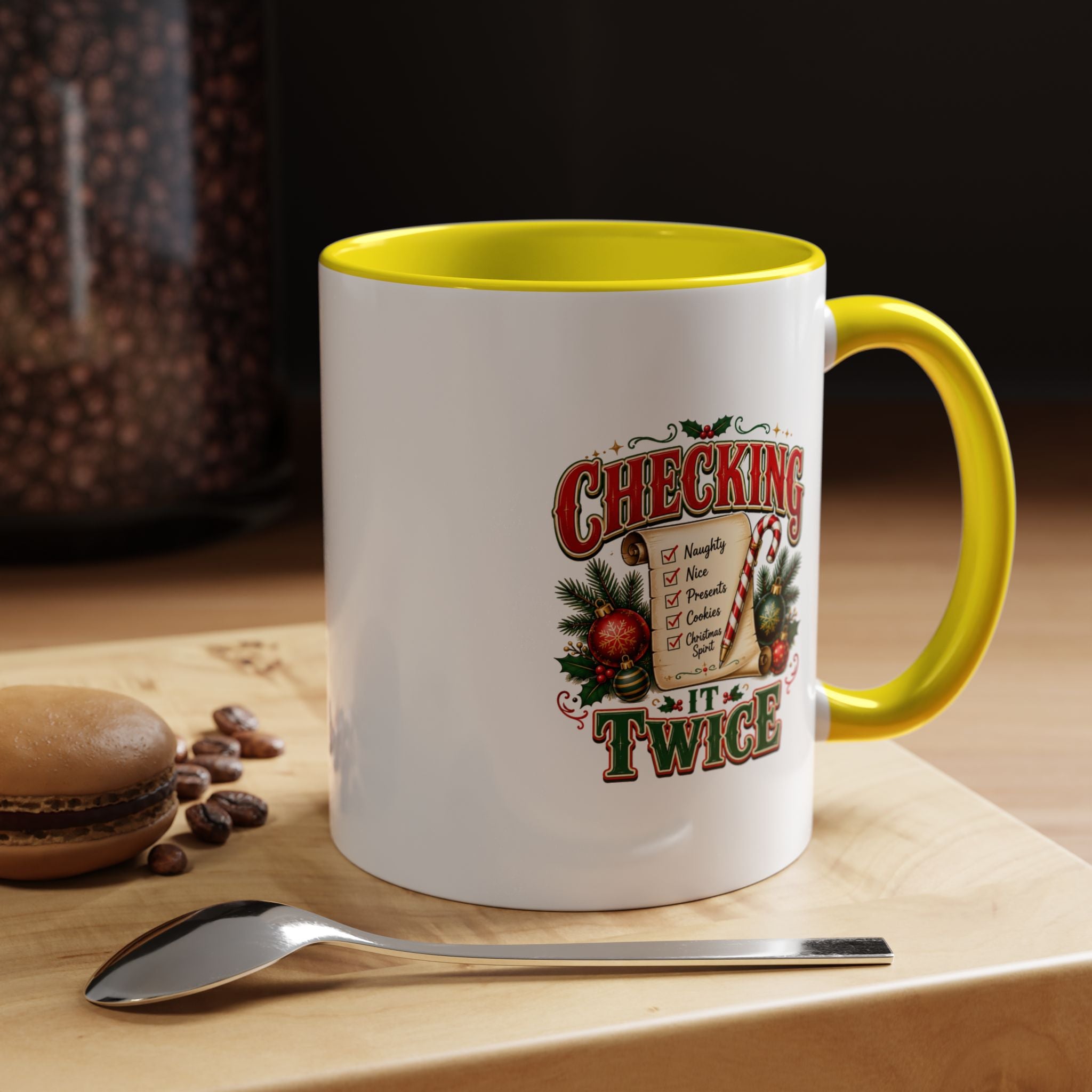 Checking It Twice Christmas Coffee Mug — Holiday Checklist Design
