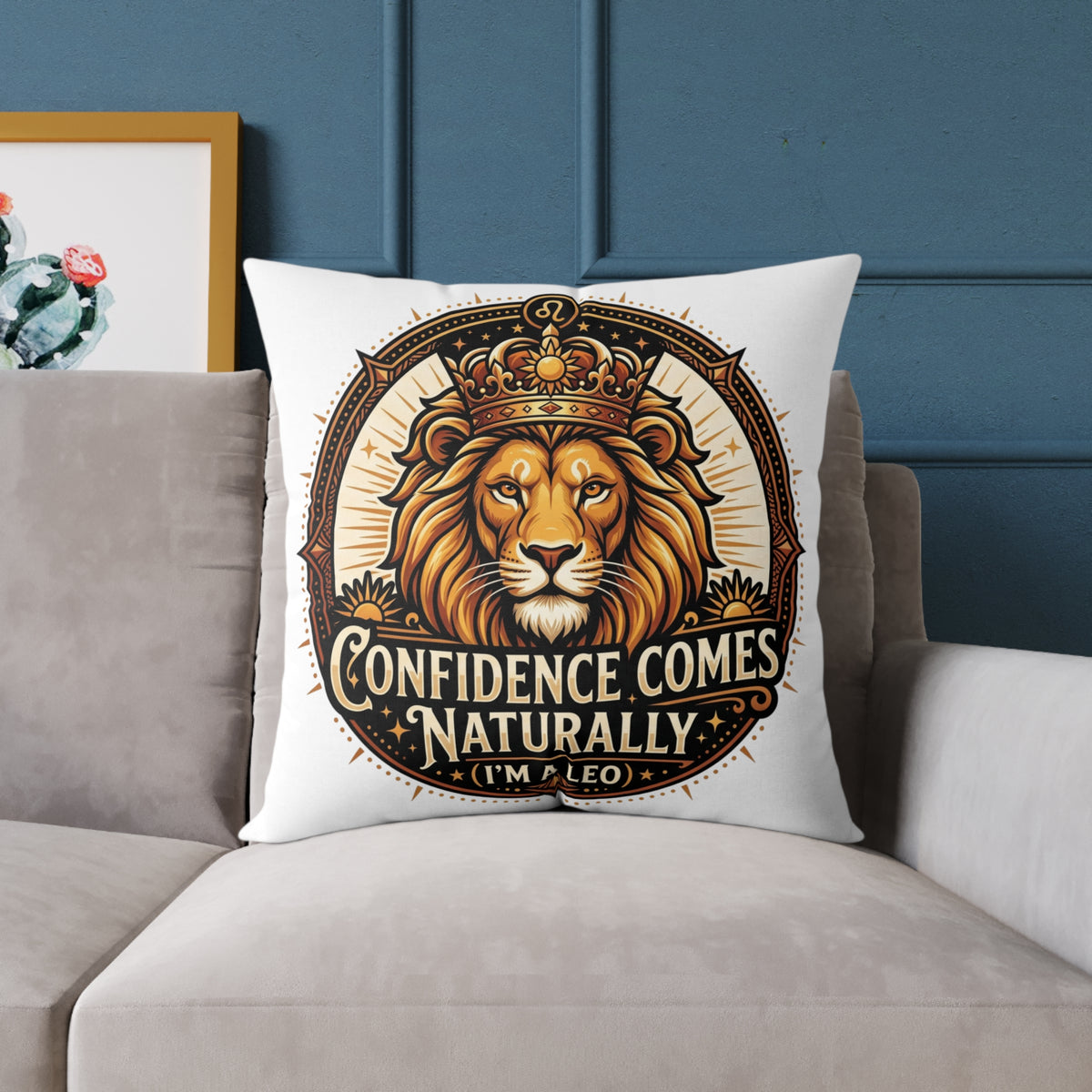 Leo Zodiac Confidence Comes Naturally Square Poly Canvas Pillow