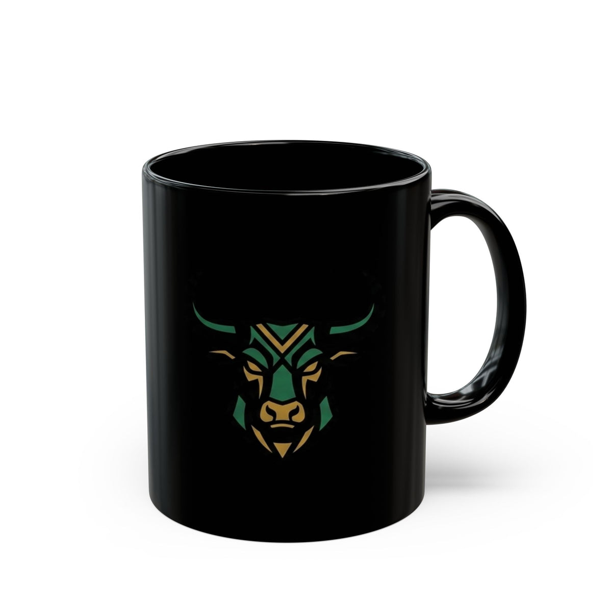 Taurus  Geometric Bull Black Coffee Mug – Modern Minimalist Taurus Gift