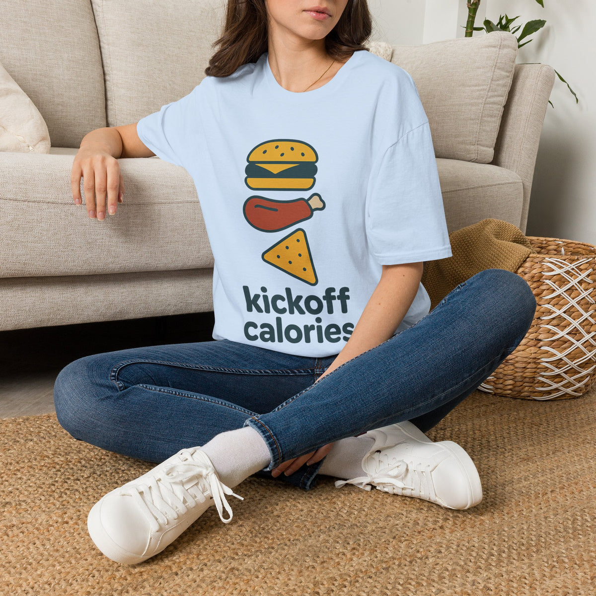 Funny 'Kick Off Calories' T-Shirt — Burger, Drumstick & Pizza Fitness Humor Tee - Trending Now - August 2026