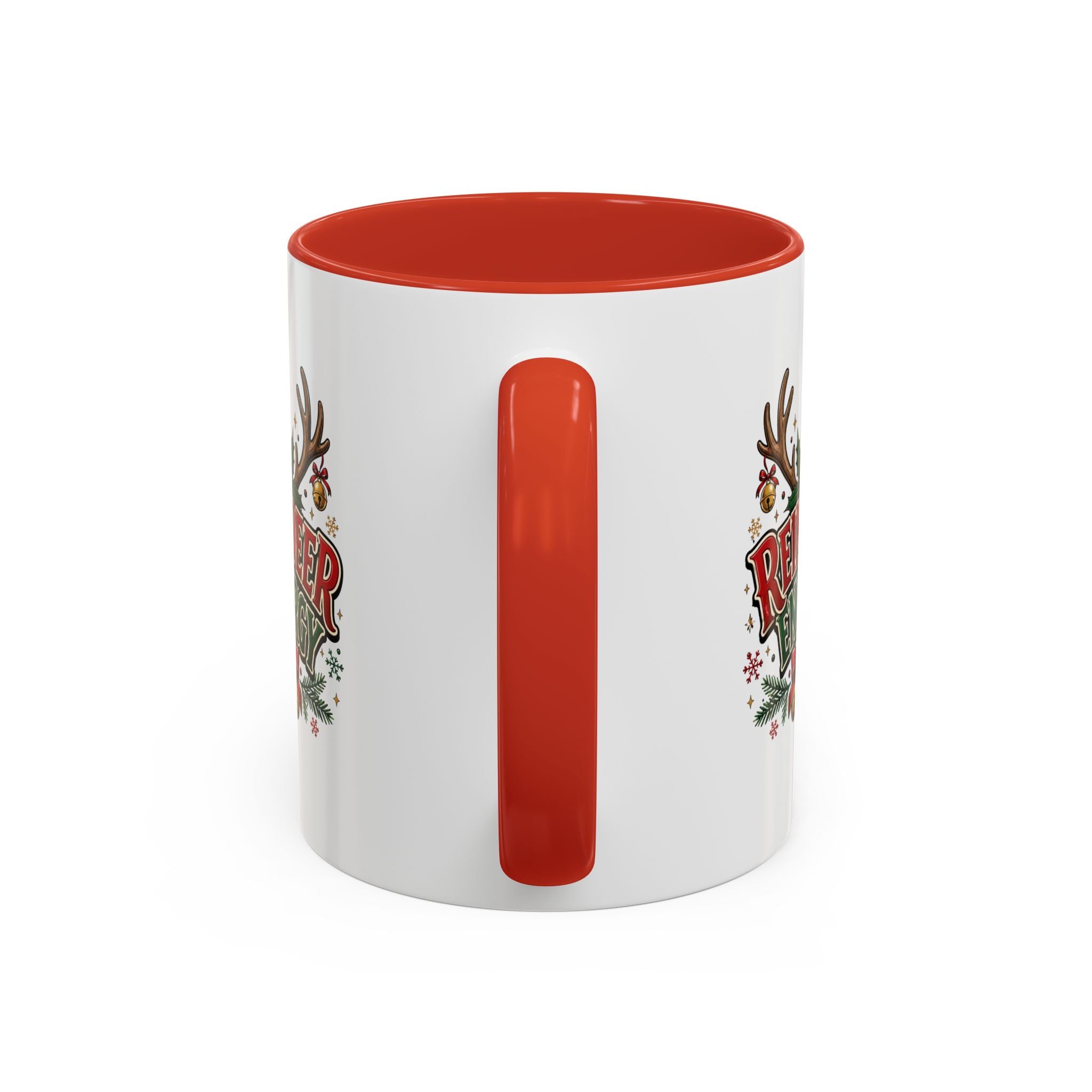 Reindeer Energy Coffee Mug – Holiday Christmas Antlers & Bells Accent Mug
