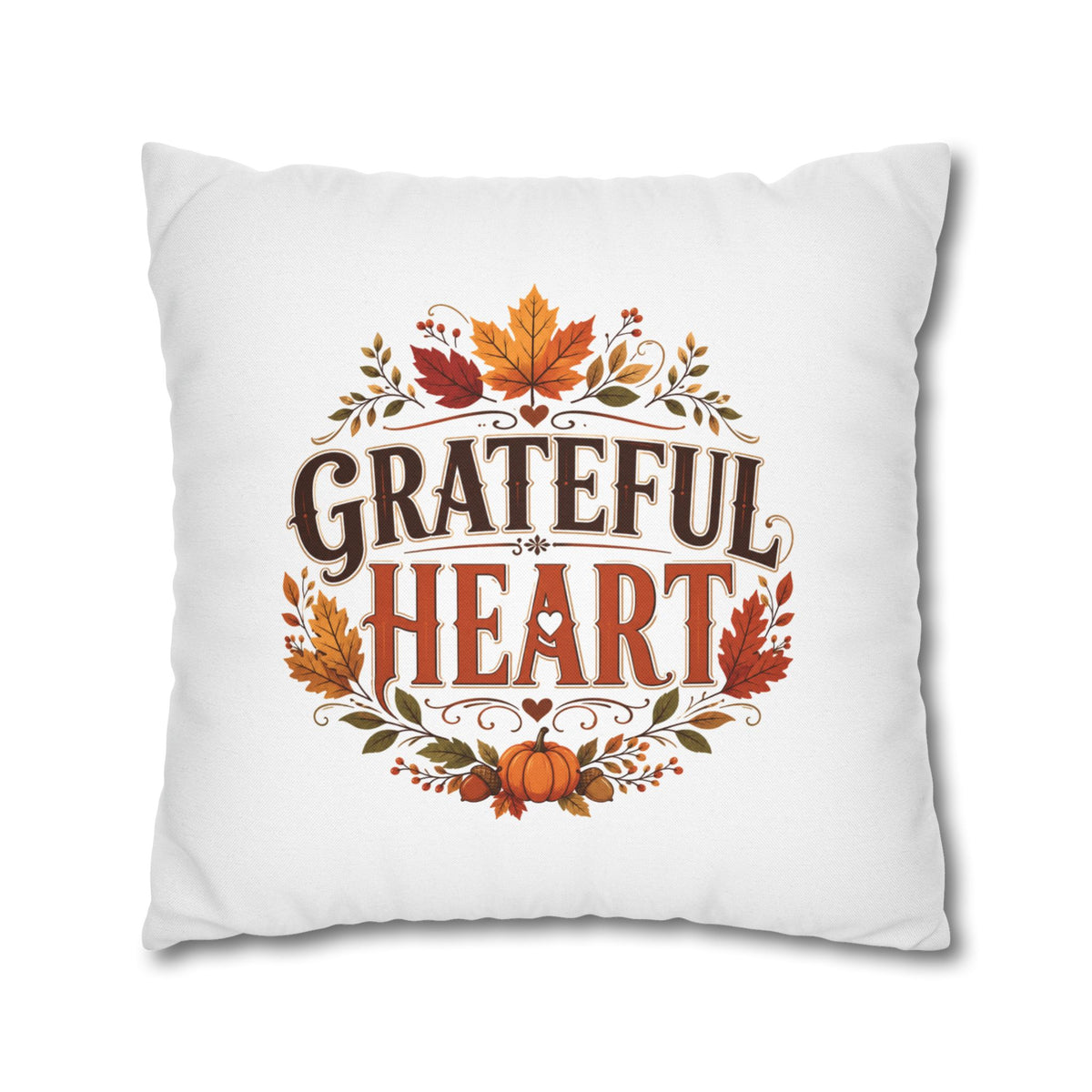 Thanksgiving Grateful Heart Fall Pillowcase - Thanksgiving Autumn Decorative Throw Cover