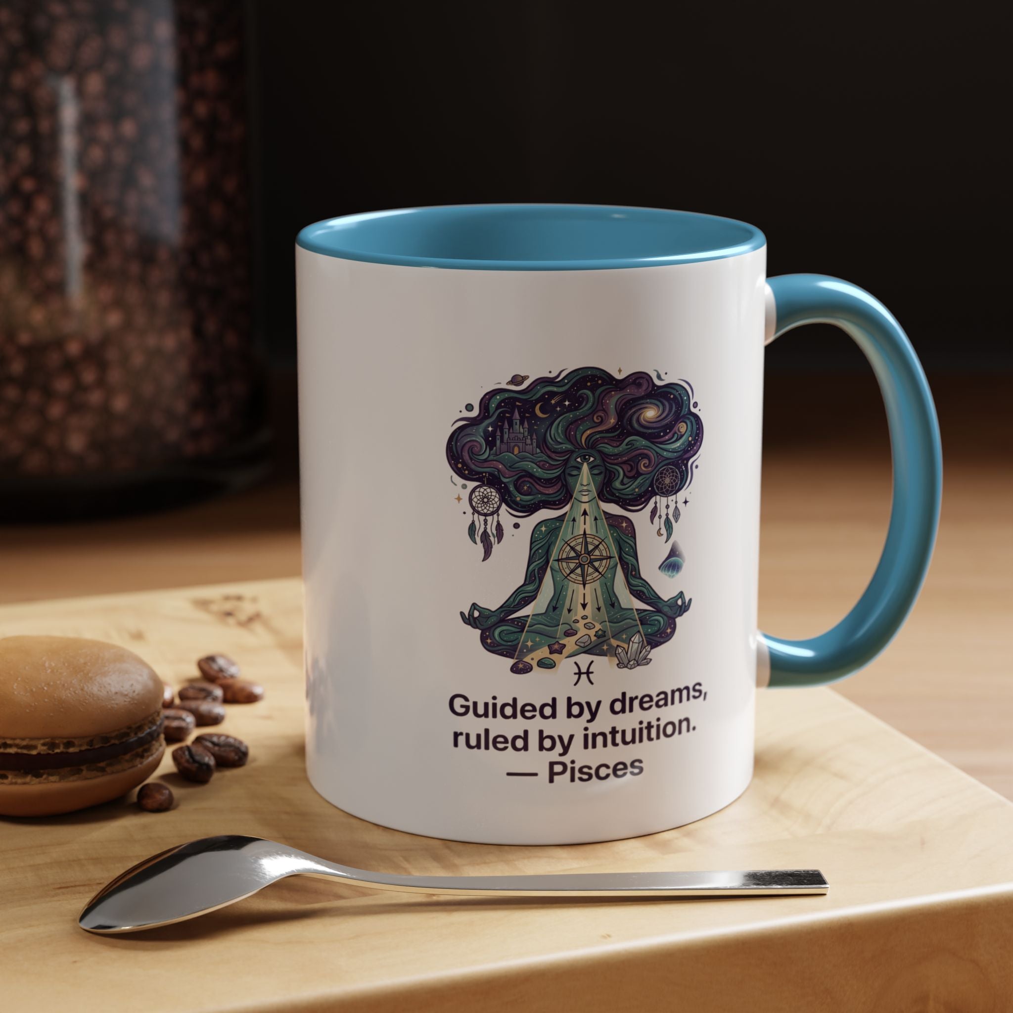 Pisces Zodiac Coffee Mug — "Guided by dreams, ruled by intuition" Accent Mug