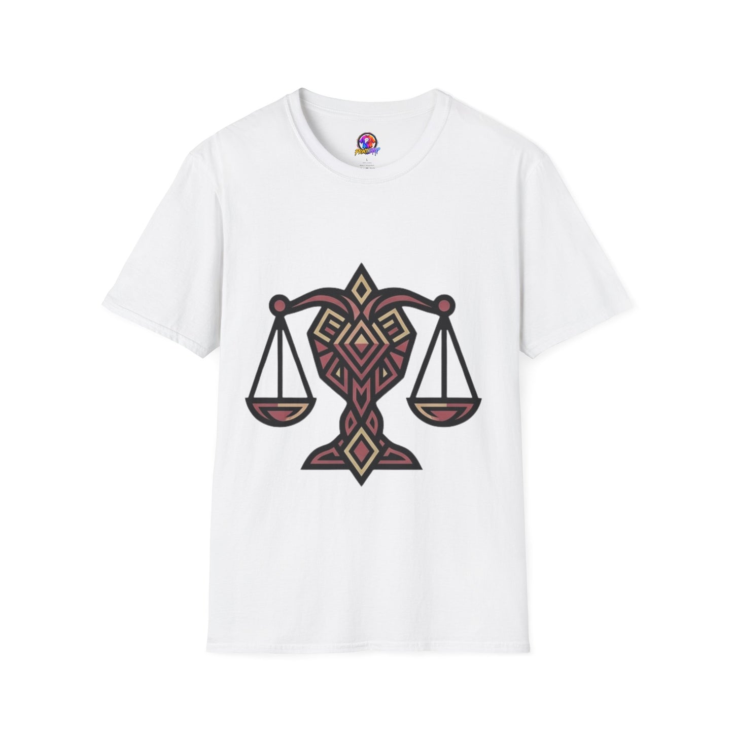 Libra Scales T-Shirt — Geometric Zodiac Libra Tee
