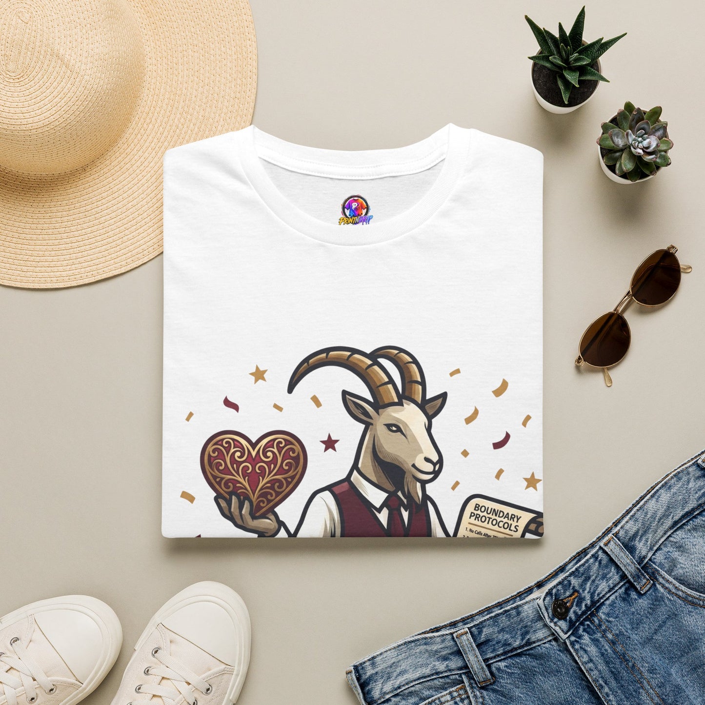 Capricorn T-Shirt — "Setting Boundaries is My Love Language" Zodiac Goat Tee