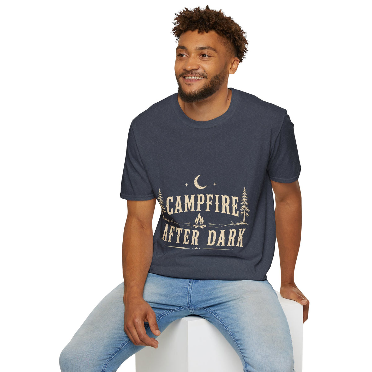 Campfire After Dark T-Shirt — Moonlit Camping Graphic Tee