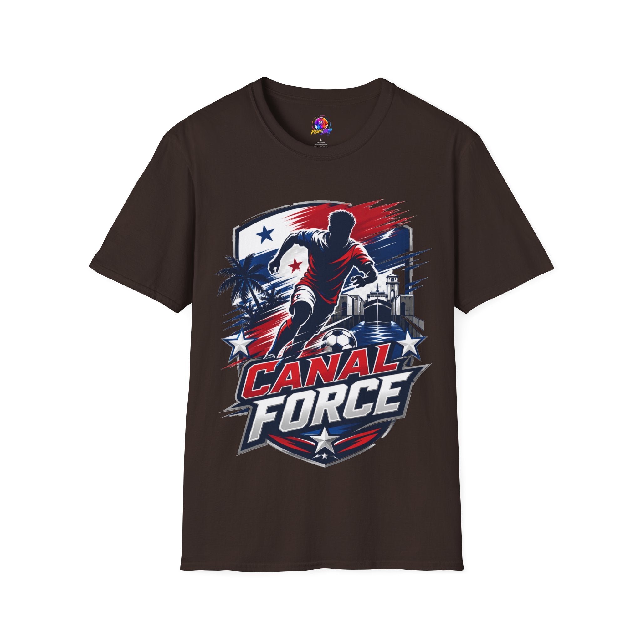 Canal Force Soccer T-Shirt - Patriotic Player Graphic Tee - Panama Shirt