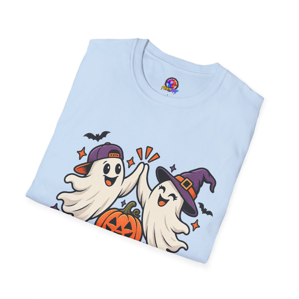 Boo Crew Halloween T-Shirt — Cute Ghosts & Pumpkin Graphic
