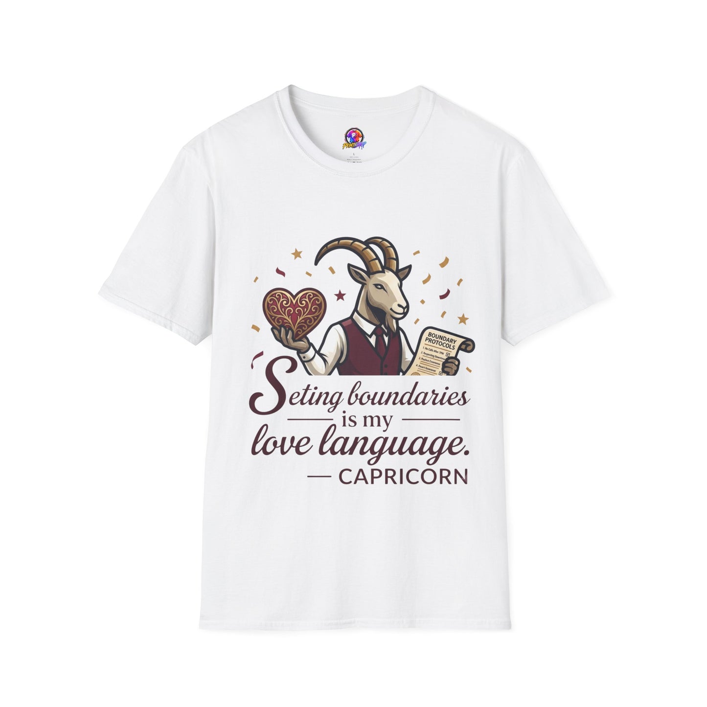 Capricorn T-Shirt — "Setting Boundaries is My Love Language" Zodiac Goat Tee