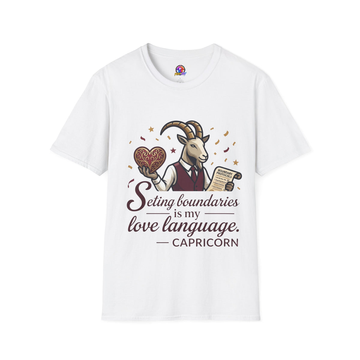 Capricorn T-Shirt — "Setting Boundaries is My Love Language" Zodiac Goat Tee