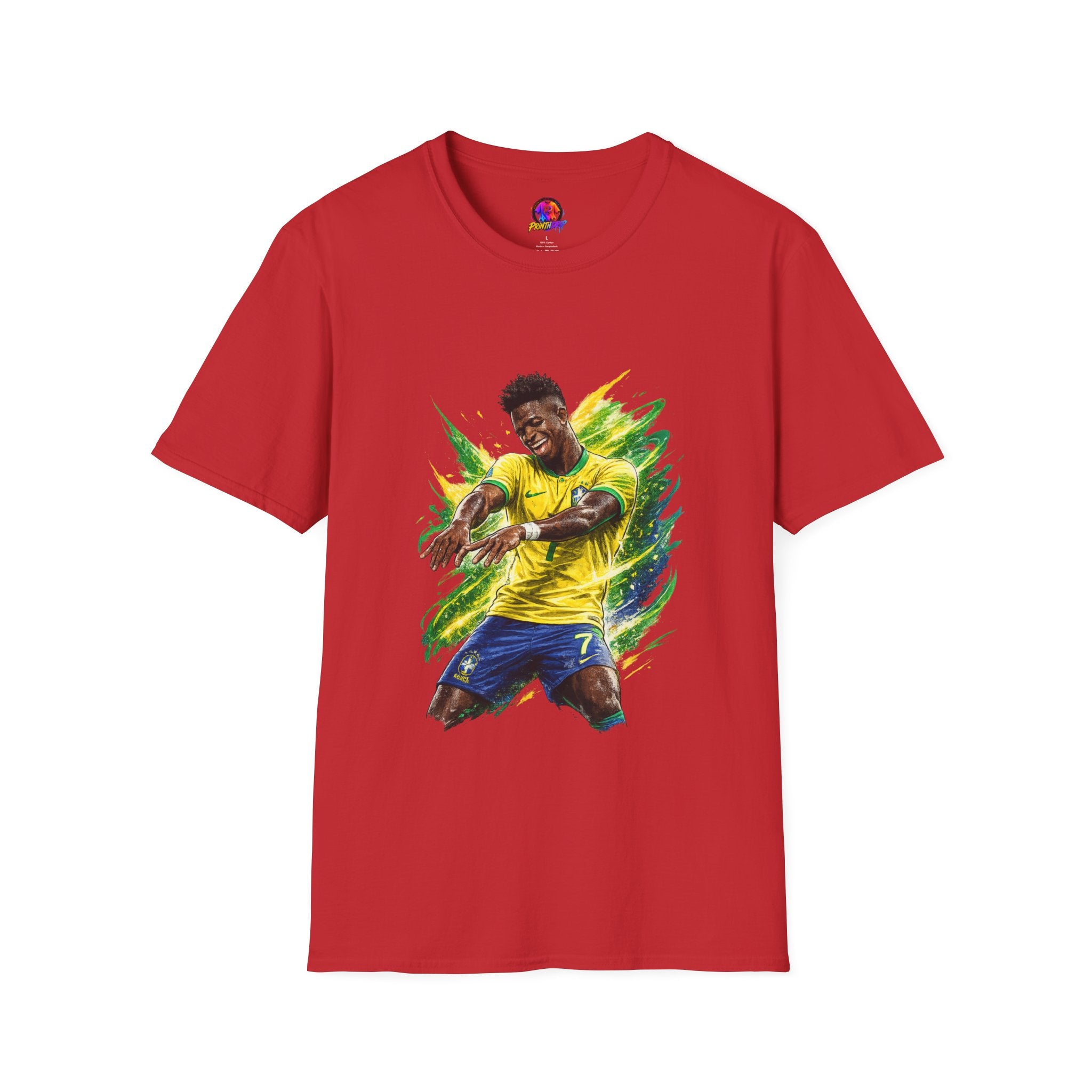 Brazil  Soccer Celebration T-Shirt — Brazilian Football Player Artwork