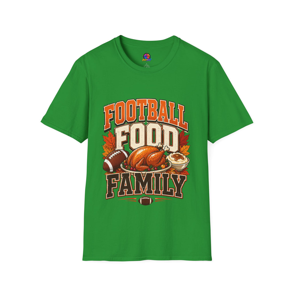 Thanksgiving T-Shirt Football Food Family T-Shirt — Thanksgiving Tailgate Tee for Fans