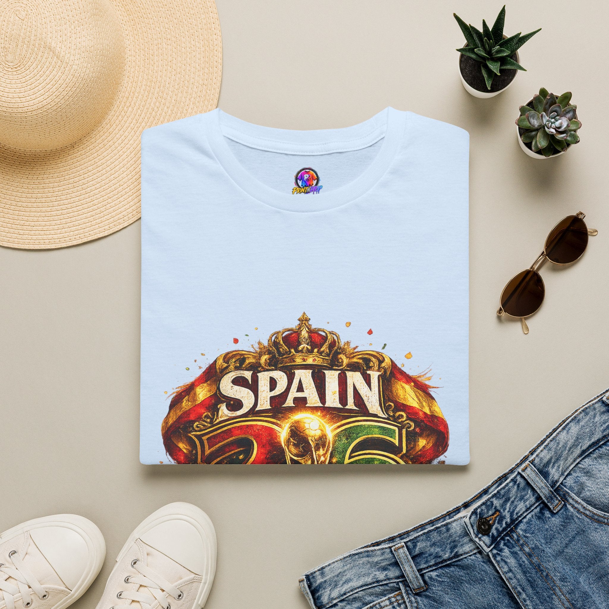 Spain 26 Graphic T-Shirt — Vintage Crowned Soccer Fan Tee