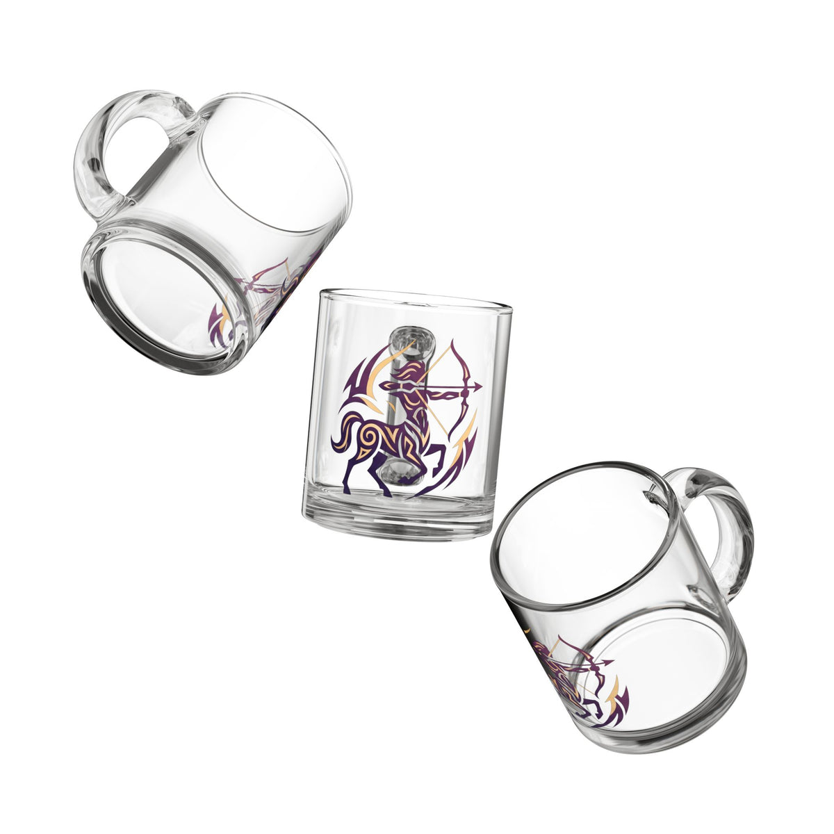 Sagittarius Archer Glass Mug — Zodiac Centaur 10oz Coffee Cup
