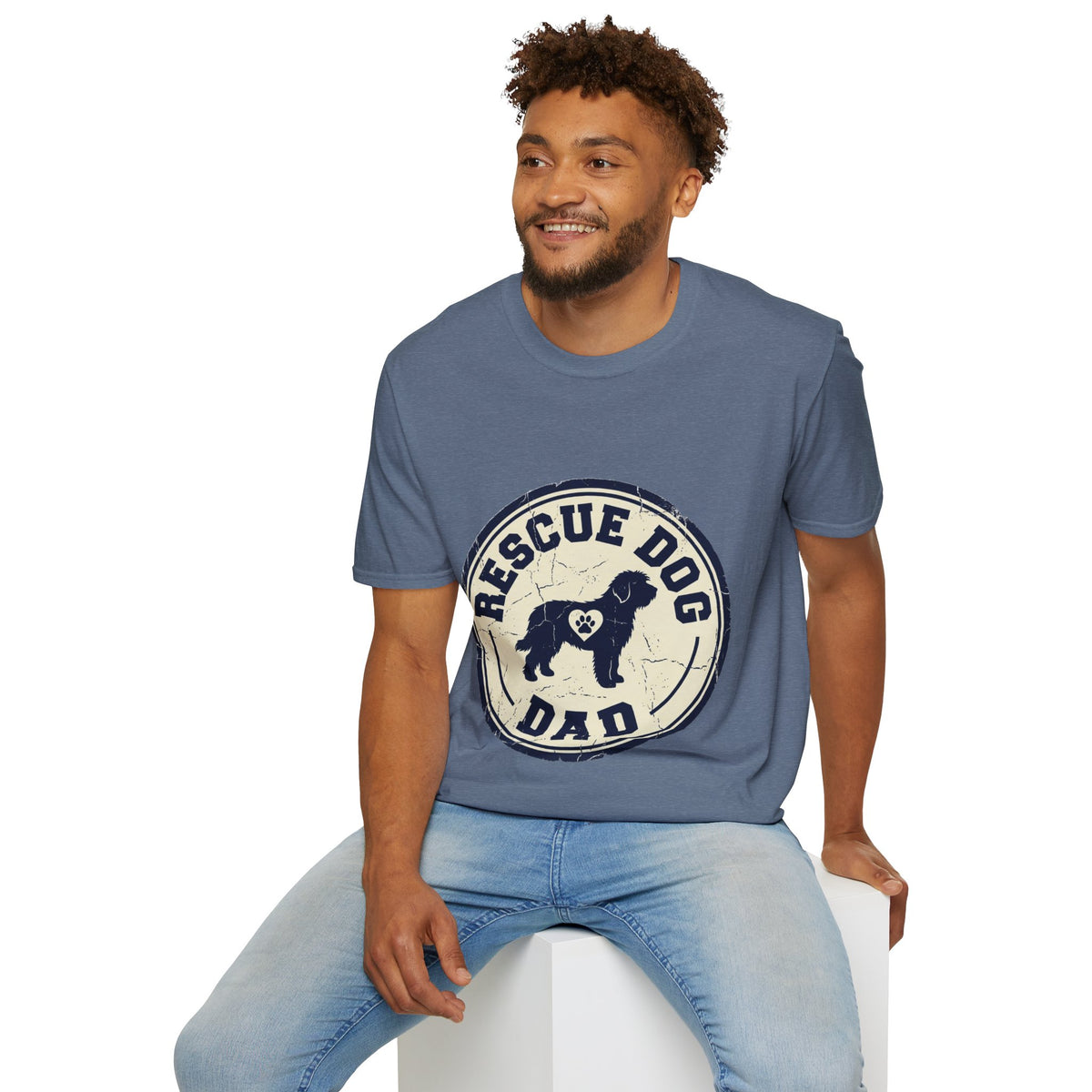 Rescue Dog Dad T-Shirt – Vintage Shelter Pup Support Tee