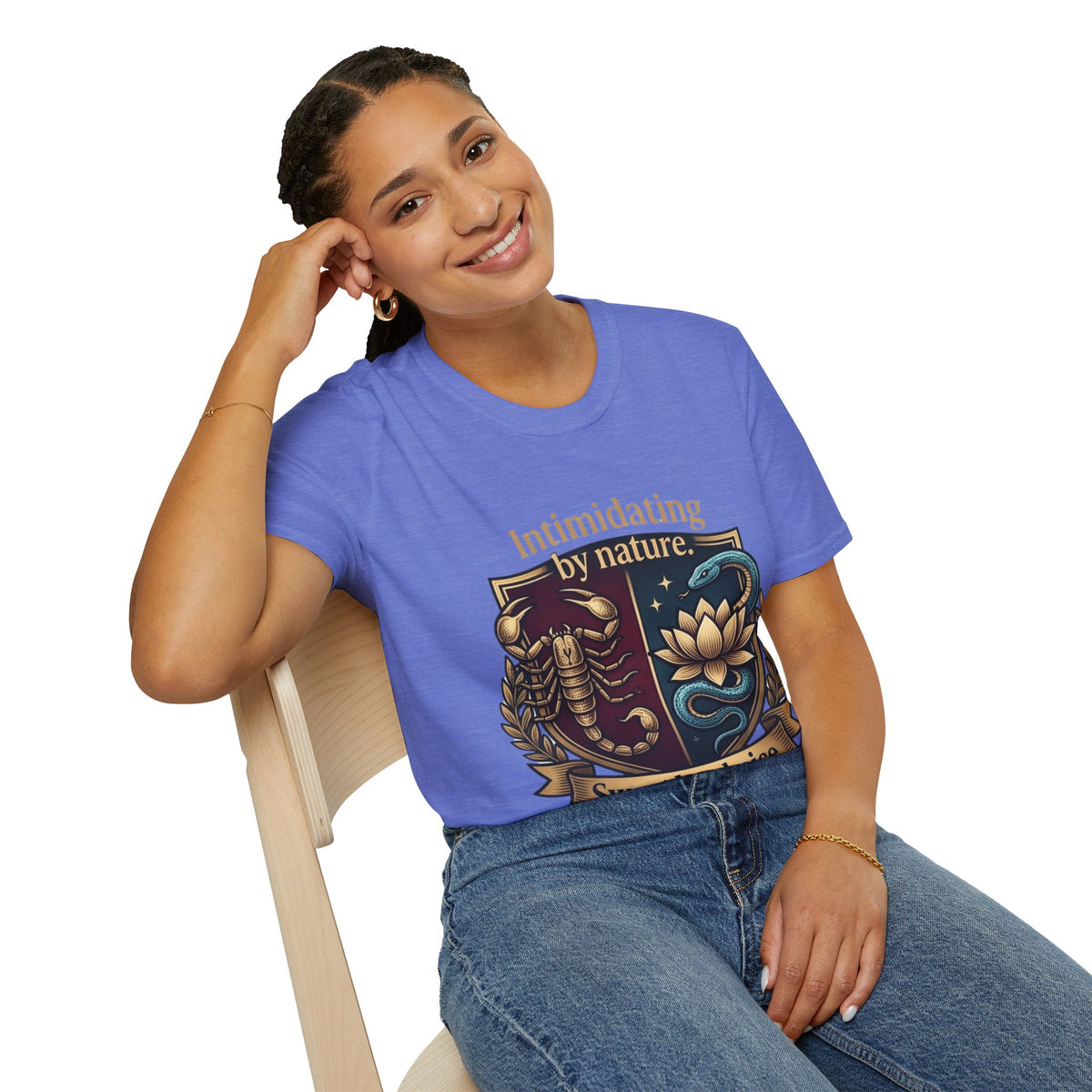 Intimidating by Nature T-Shirt — Scorpion & Snake Badge Design