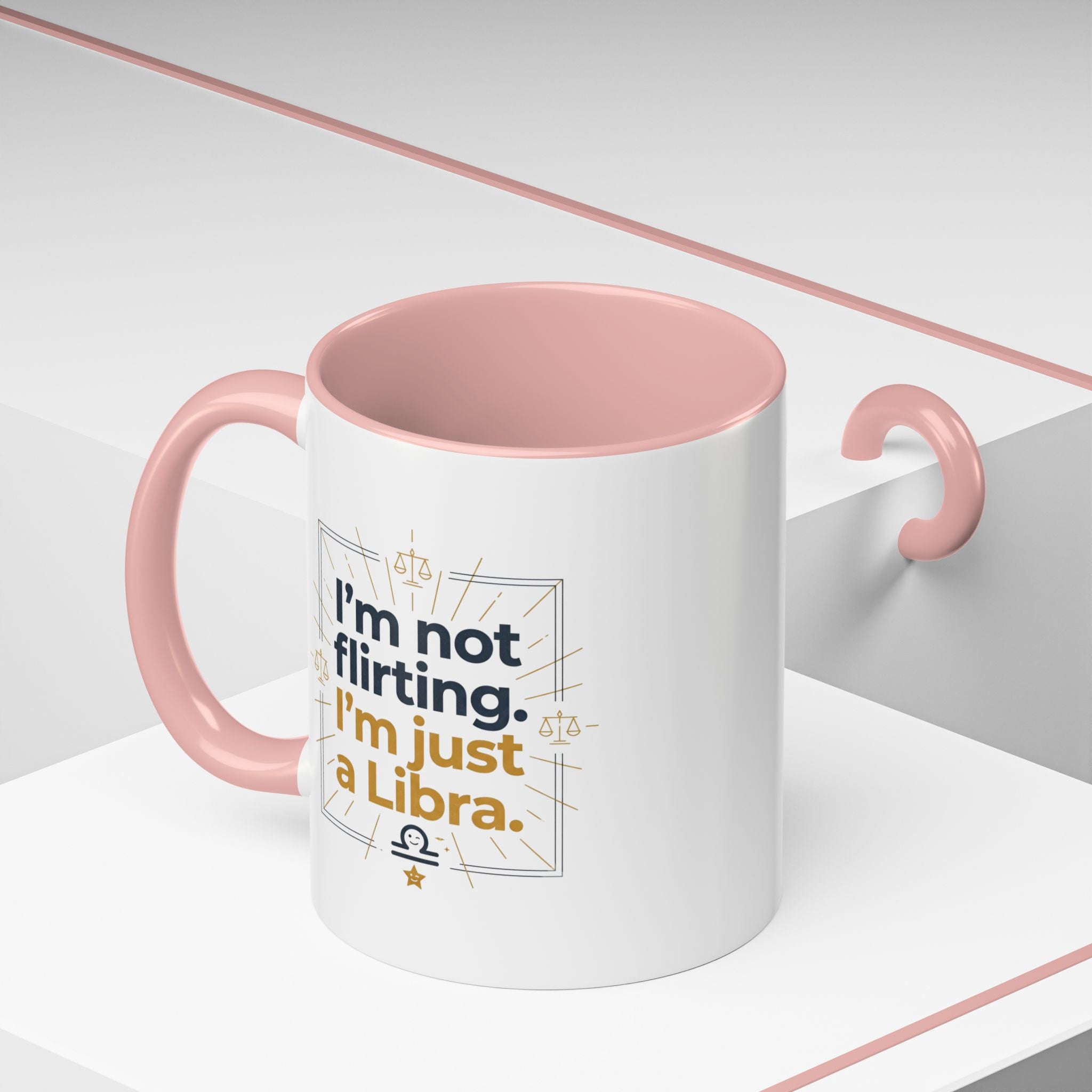 Libra Coffee Mug - "I'm Not Flirting, I'm Just a Libra" Accent Mug