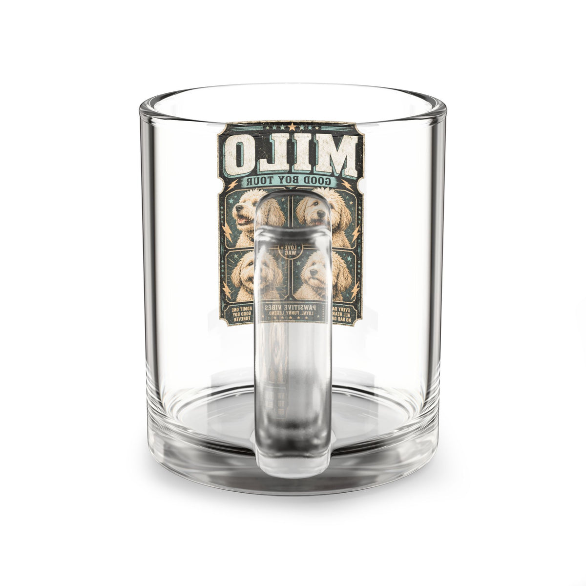 Milo 'Good Boy Tour' Glass Mug – 10oz Dog Lover Coffee Cup