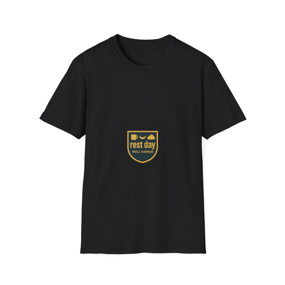 "Rest Day Well Earned" Shield Graphic Tee | Minimalist Gym Recovery T-Shirt - Trending Now - September 2026