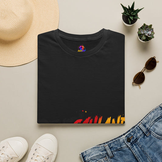 Germany Deutschland Football T-Shirt — Deutschland Script with German Flag Brushstroke
