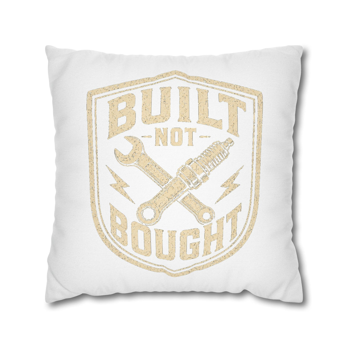 Built Not Bought Decorative Pillowcase Milo Bailey Dog Dad Mom- Mechanics & DIY Accent Cushion