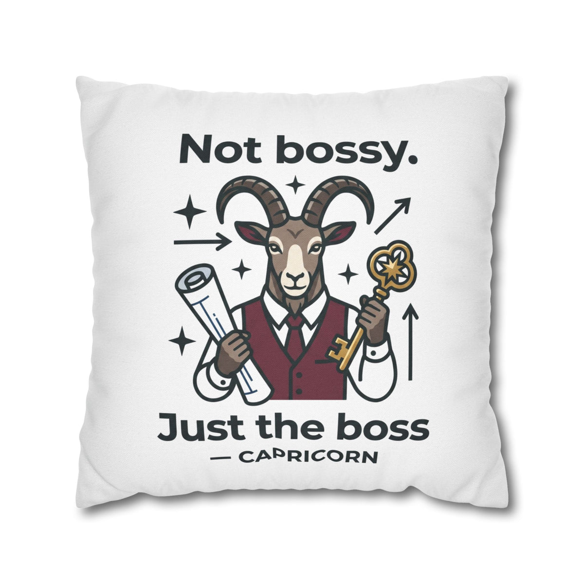 Capricorn Pillowcase — “Not Bossy, Just the Boss” Zodiac Gift
