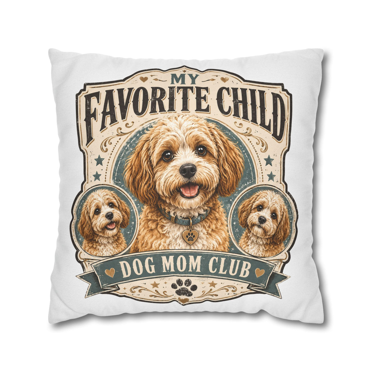 Dog Mom Pillowcase Milo Bailey Dog Dad Mom — "My Favorite Child" Spun Polyester Decorative Pillowcase