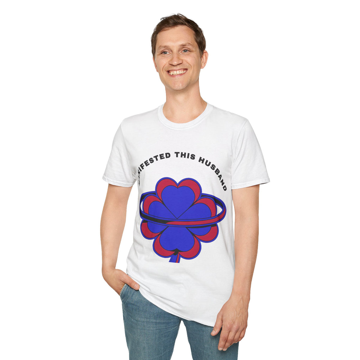 Manifested This Husband T-Shirt — Psychedelic Four-Leaf Clover Graphic Tee - Trending Now - September 2026