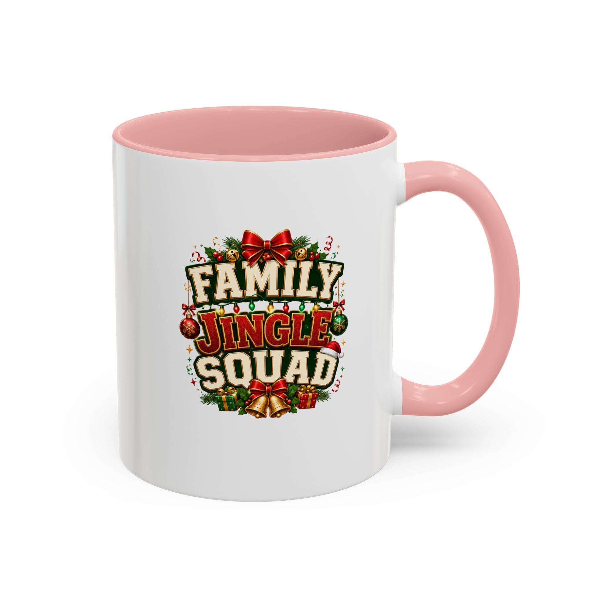 Family Jingle Squad Accent Coffee Mug — Christmas Holiday Coffee Cup