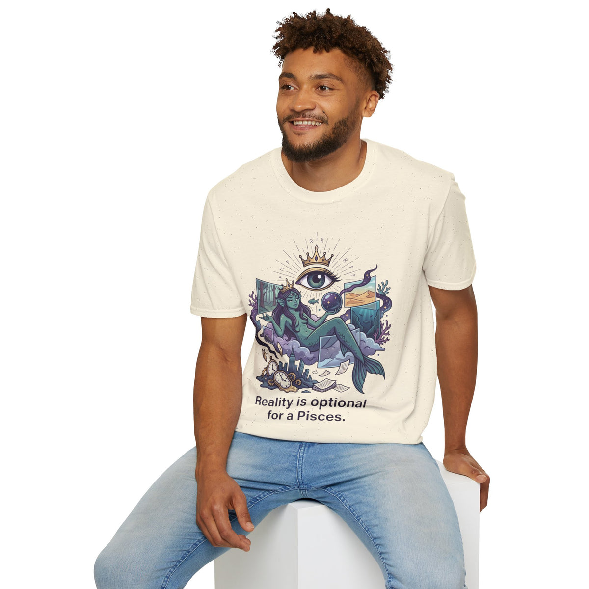 Pisces Mystic Tee — "Reality is optional for a Pisces" Astrological Graphic T-Shirt