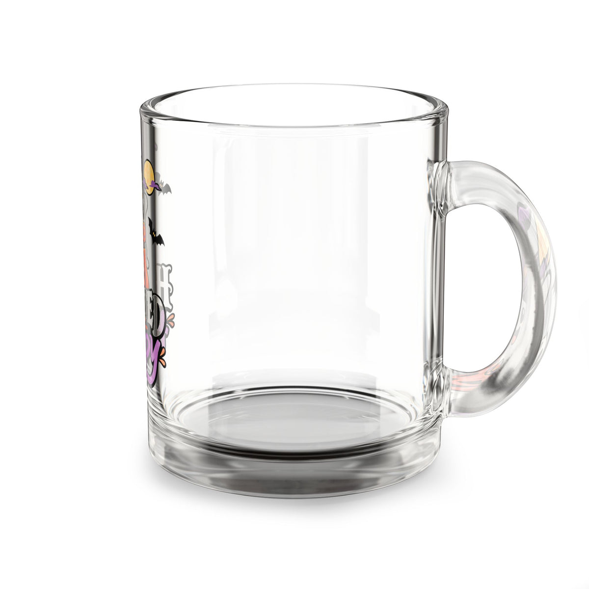 Haunted But Happy Glass Mug — Cute Halloween Ghost Pumpkin 10oz
