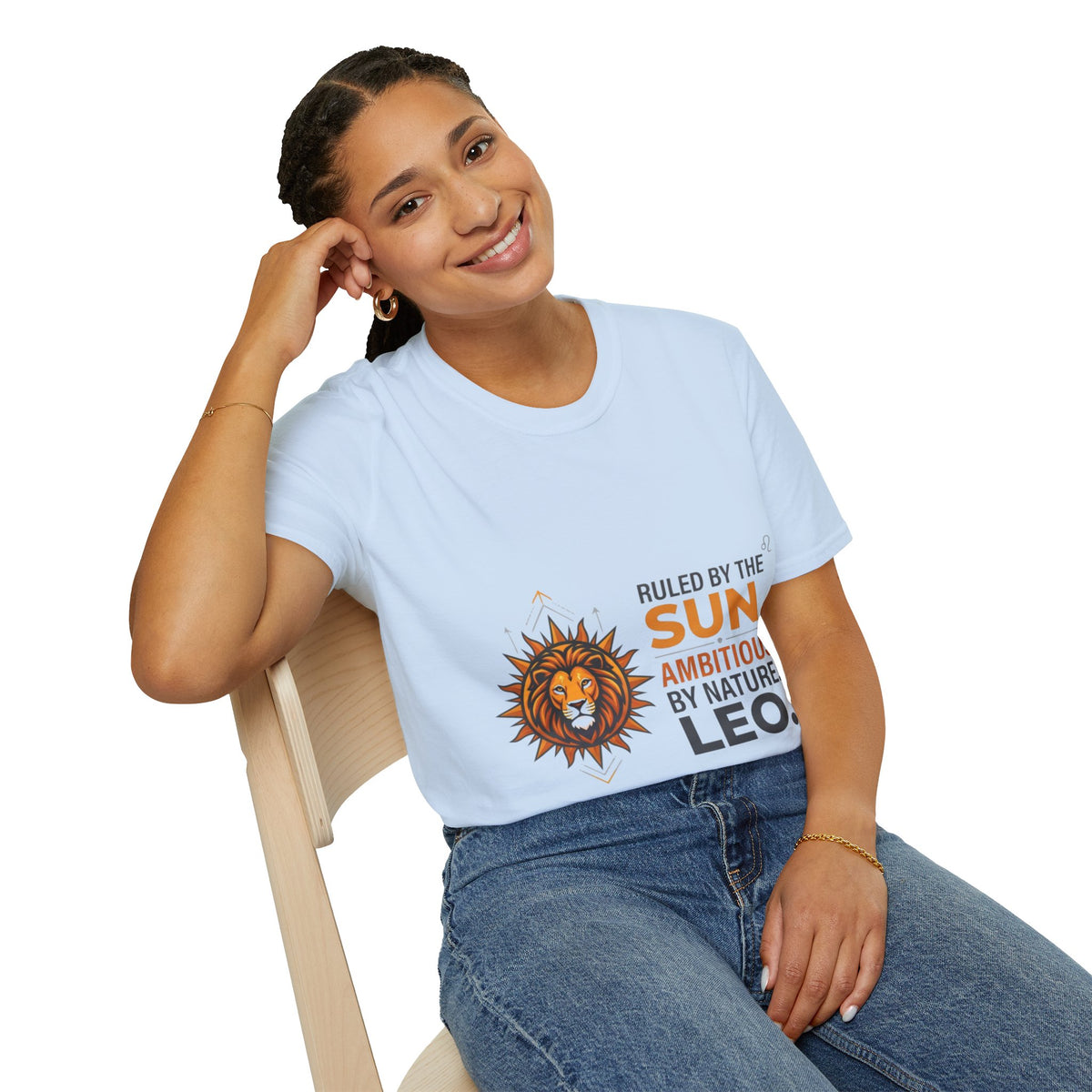 Leo Zodiac T-Shirt — "Ruled by the Sun. Ambitious by Nature. LEO."
