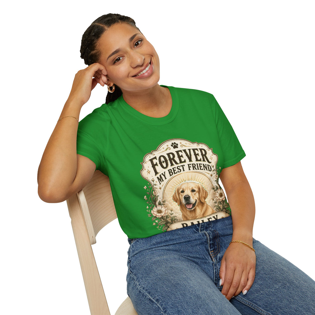 Dog Memorial T-Shirt — "Forever My Best Friend" Personalized Pet Tribute Tee