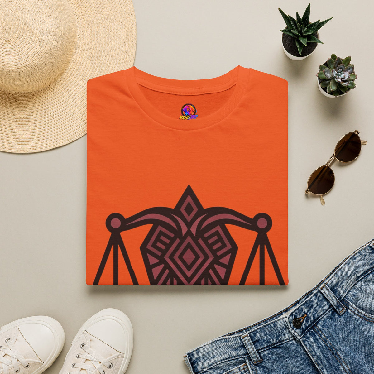 Libra Scales Graphic T‑Shirt — Tribal Zodiac Balance Design