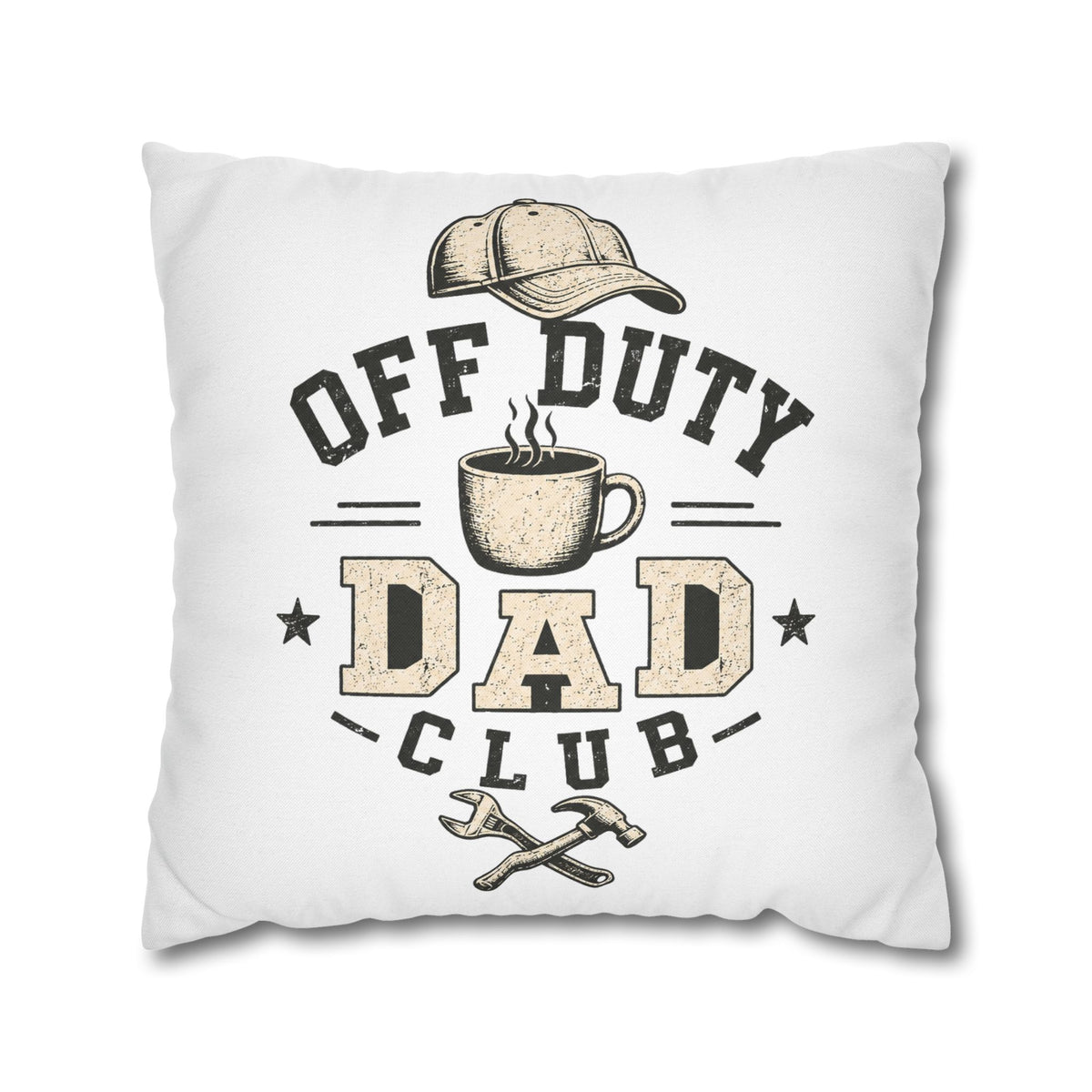 Throw Pillowcase — "Off Duty Dad Club" Decorative Pillowcase Milo Bailey Dog Dad Mom