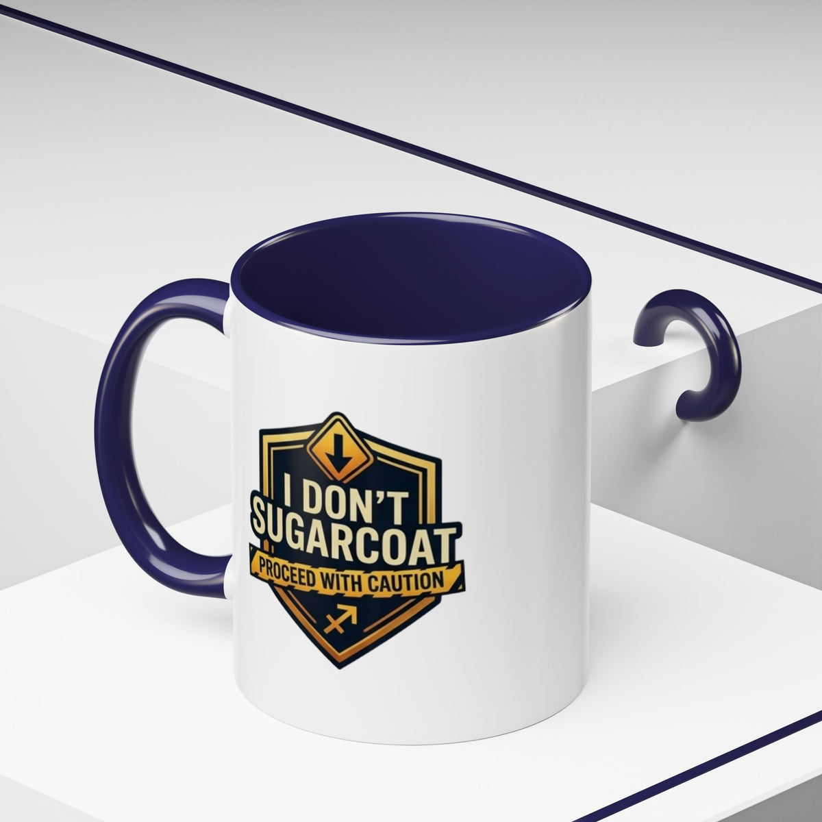 Sagittarius I Don't Sugarcoat Coffee Mug — Bold 'Proceed With Caution' Accent Mug