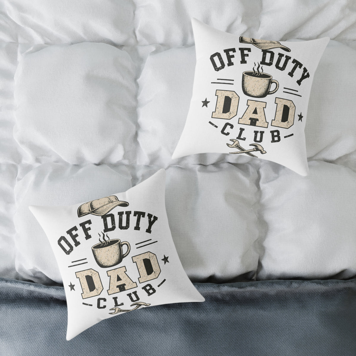 Off Duty Dad Club Throw Pillow  Milo Bailey Dog Dad Mom— Funny Father’s Day Decorative Cushion