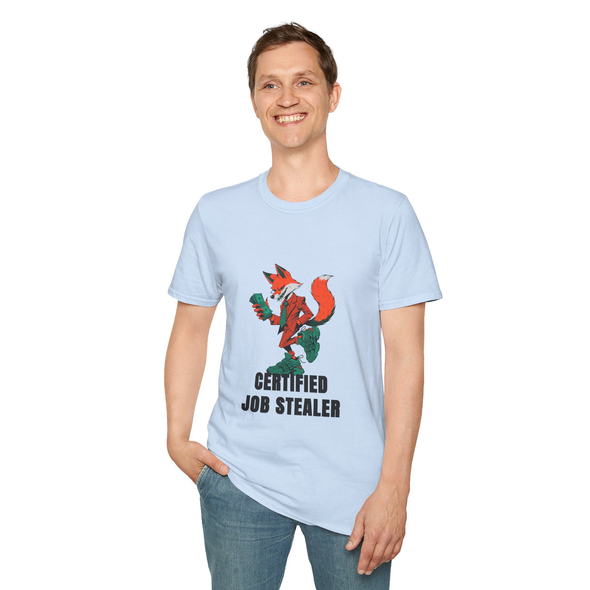 Certified Job Stealer T‑Shirt — Fox Illustration Funny Graphic Tee - Trending Now - August 2026