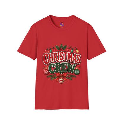 Christmas Crew T-Shirt — Festive Holiday Graphic Tee with Lights & Holly