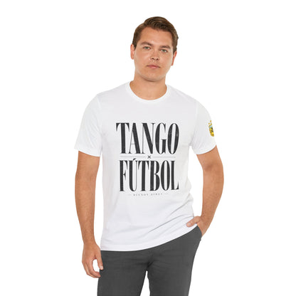 Argentina - Tango y Fútbol Graphic Tee - Bold Serif Soccer & Dance Shirt